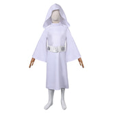 Kids Children Movie Leia White Dress Outfits Cosplay Costume Halloween Carnival Suit